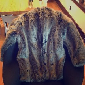SpiritHoods - Hoodless Grey Wolf Faux Fur Coat